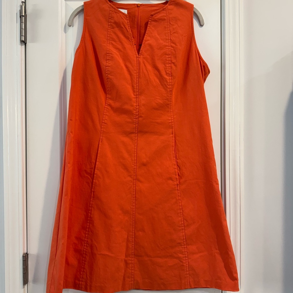 Sara Campbell Orange A-Line Mini Dress V-Neck Sleeveless